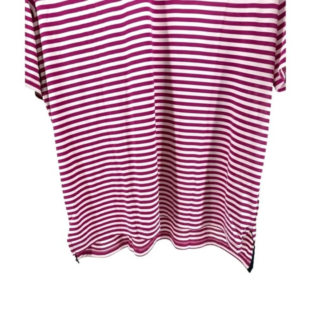 NEW RLX Ralph Lauren Mens XL Golf Performance Moisture Wicking Pink White Stripe